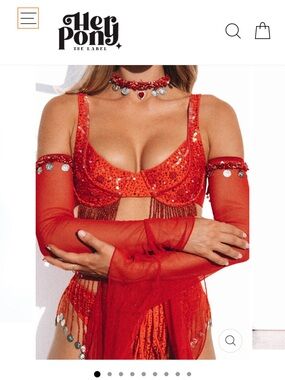 Her Pony Red Sheer Arm Sleeves